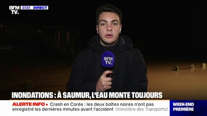 Inondations: l'eau monte encore à Saumur