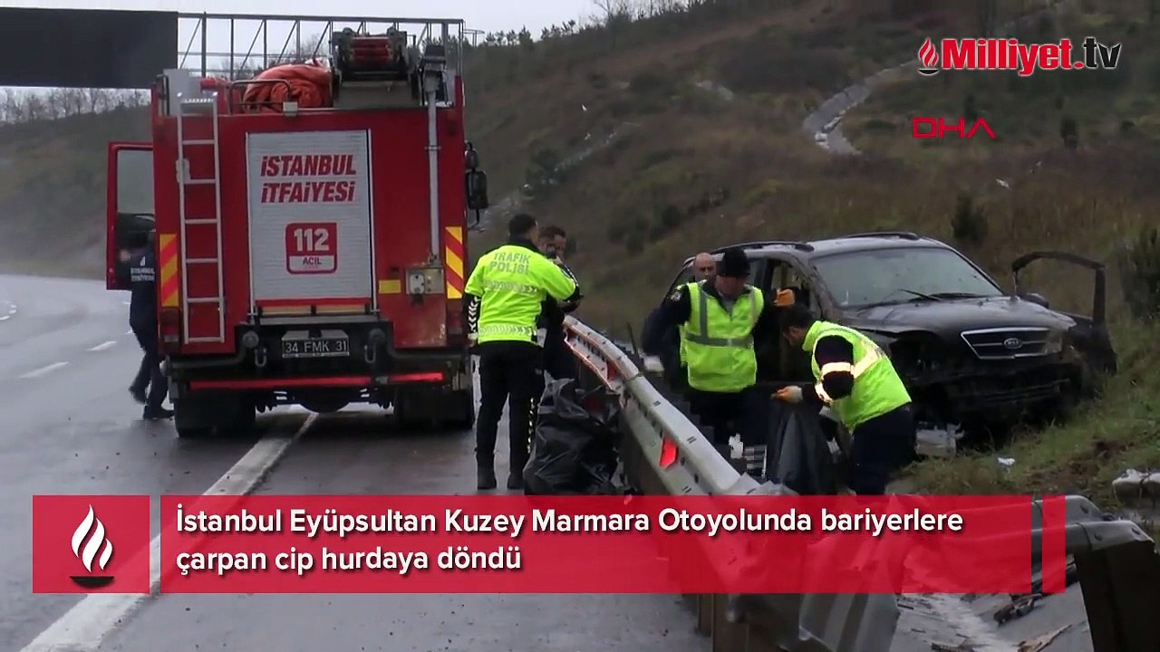 İstanbul'da korkunç kaza: Bariyerlere çarpan cip hurdaya döndü