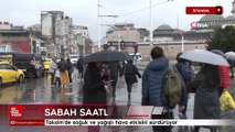 Taksim'de soğuk ve yağışlı hava etkisini sürdürüyor