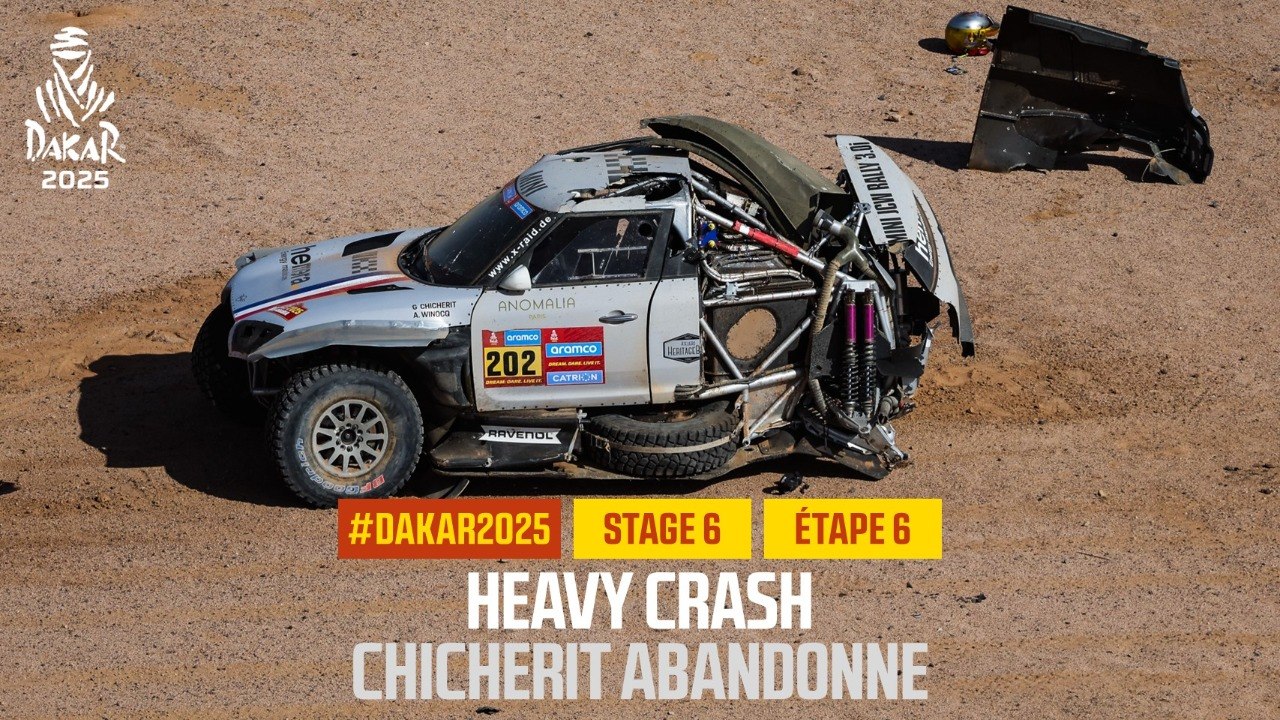 Heavy crash for Chicherit - Stage 6 - #Dakar2025