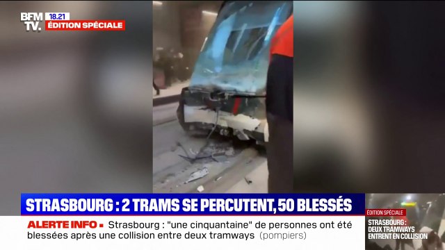 Accident de tramways à Strasbourg: les images du tramway percuté