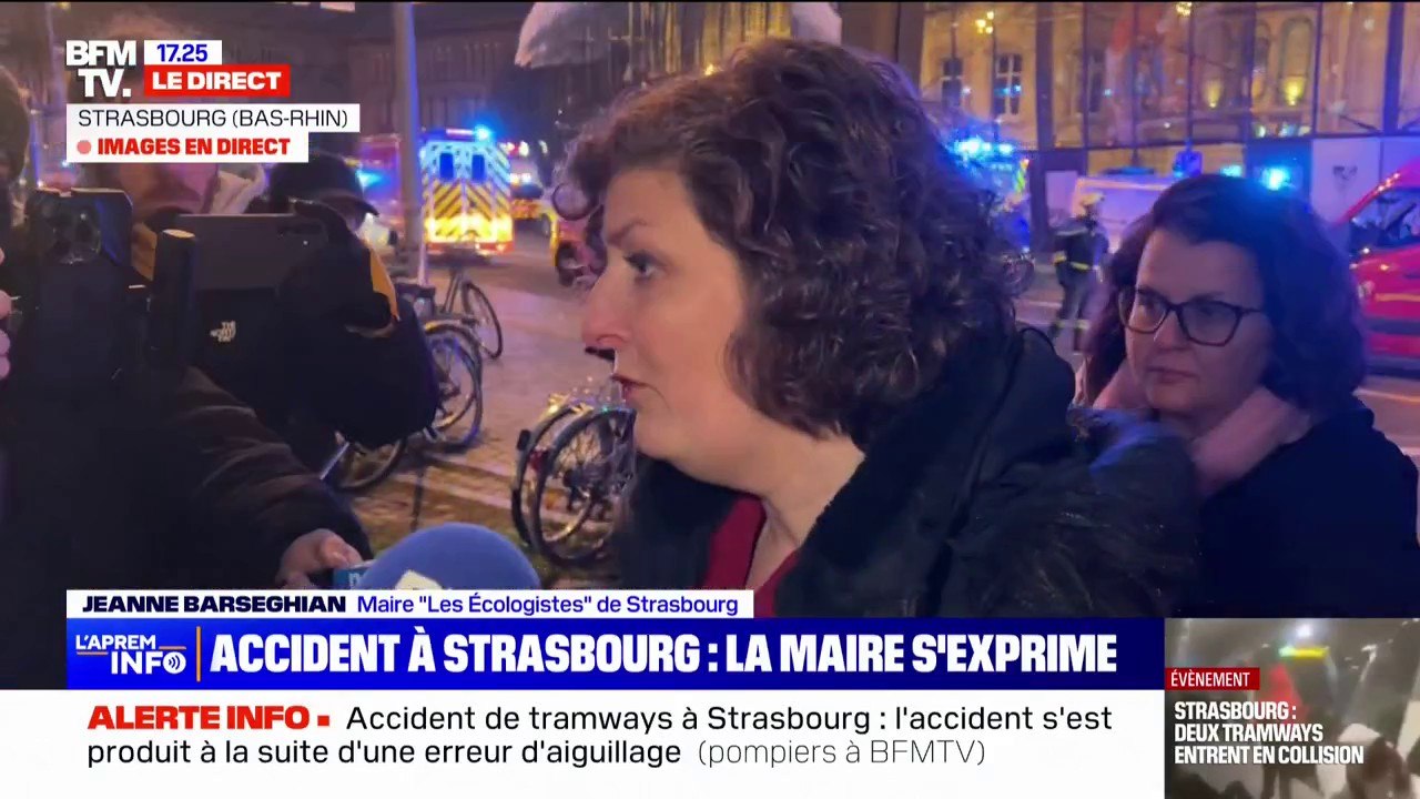Accident de tramways à Strasbourg: "Pas de mort, pas de personne en urgence absolue", affirme la maire, Jeanne Barseghian (Les Écologistes)