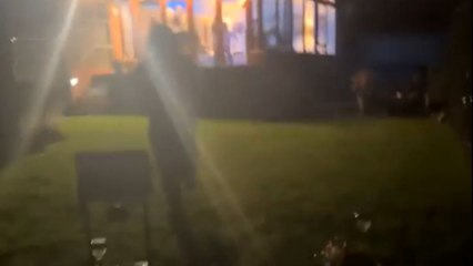 Girl falls on wooden deck after her friends trick her into running over it