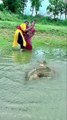 Unique hook fishing🎣🎣 _ Two lady hook fishing in pond