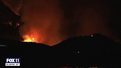Perfect water drop takes down chunk of Palisades Fire