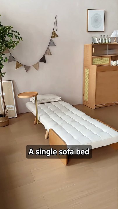 🏡JASIWAY Beige Folding sofa bed Convertible Cotton & Linen✨#shorts #furniture #sofa #sofabed