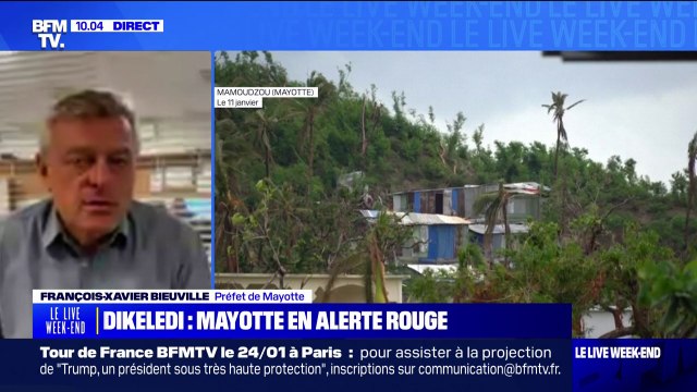 Tempête Dikeledi à Mayotte: Ma plus grande crainte désormais, c'est celle liée à l'eau et le phénomène d'inondation que nous risquons d'avoir , déclare le préfet François-Xavier Bieuville