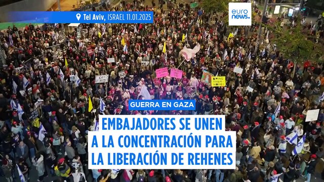 Los embajadores en Israel se unen a la concentración para exigir un alto el fuego en Gaza y la liberación de los rehenes