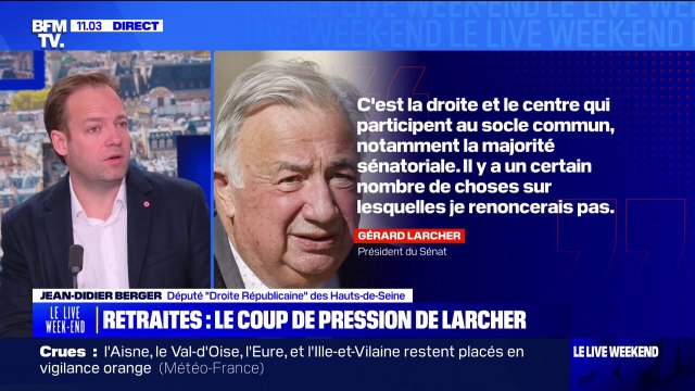 Retraites: Il ne faut pas que le dialogue avec les différentes forces politiques du pays vienne brouiller cette alliance que nous avons entre nous pour le bien du pays , dit Jean-Didier Berger, député Droite Républicaine