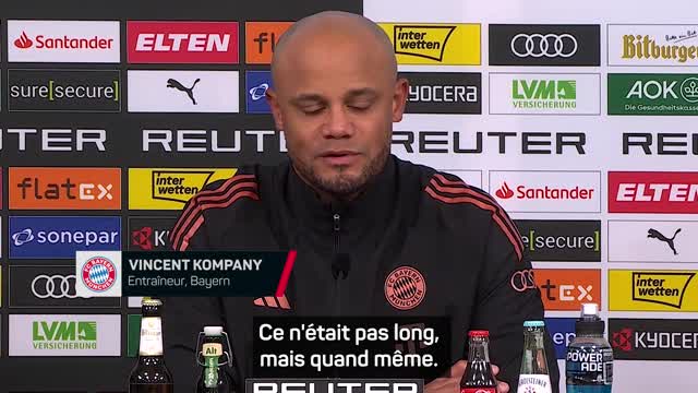 Bayern - Kompany satisfait de la courte victoire contre Mönchengladbach