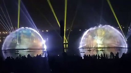 प्रयागराज लेजर शो ने बखानी कुंभ की गाथा