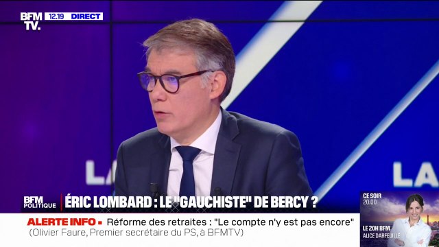 Réforme des retraites: Il a cherché à engager un vrai dialogue, qui est très fluide , déclare Olivier Faure (PS) au sujet d'Eric Lombard, ministre de l'Économie