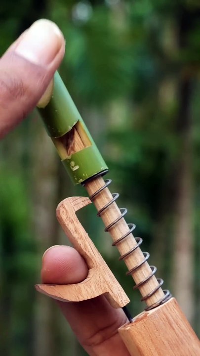 Wooden craft with small bamboo