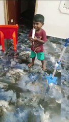 Cute boy singing 👶