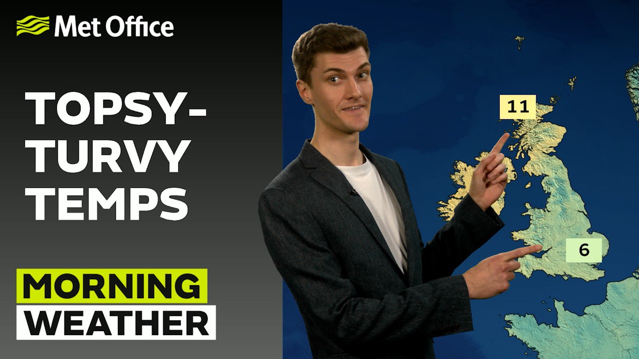 Met Office Monday morning weather forecast 13/01/2025 - Rain reaching further south and east the west