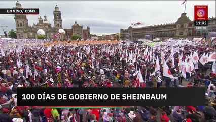Comienza el informe de los 100 días de gobierno; Sheinbaum sale del Palacio Nacional