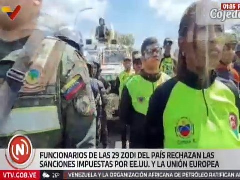 ZODI Cojedes N.º 34 rechaza sanciones impuestas por EE. UU. a funcionarios del Estado