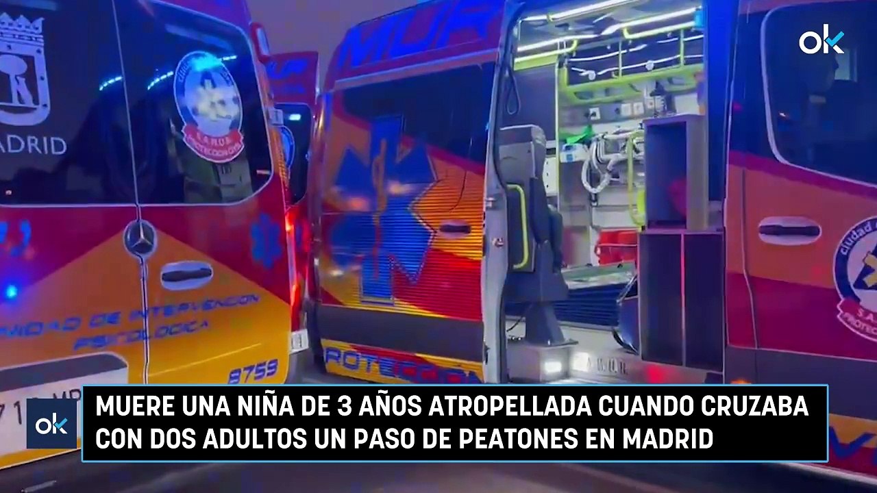 Muere una niña de 3 años atropellada cuando cruzaba con dos adultos un paso de peatones en Madrid
