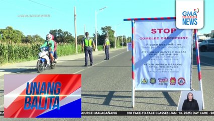 Ilang motorcycle rider na wala o unauthorized ang helmet, sinita sa Comelec checkpoint | Unang Balita