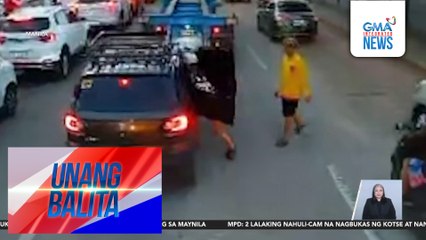 Huli-cam – Kotse, binuksan ng mga lalaki at hinablot ang bag mula sa loob | Unang Balita