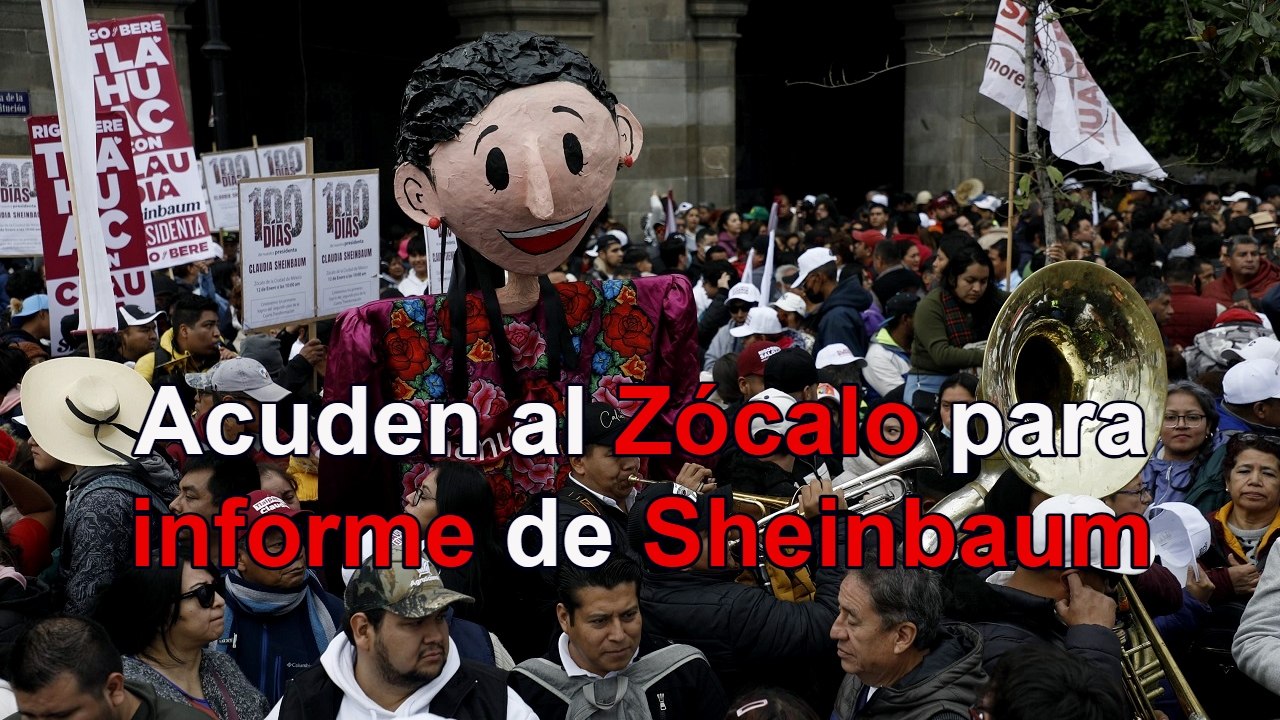 Llegada de simpatizantes al informe de Gobierno de Claudia Sheinbaum