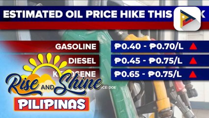 Oil price hike, asahan ngayong linggo