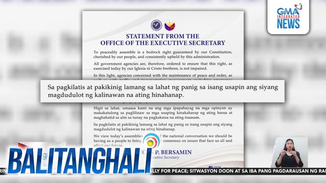 Pinaghahanda ang lahat ng ahensya ng gobyerno sa isinasagawang Nat'l Rally for Peace ng Iglesia Ni Cristo | Balitanghali