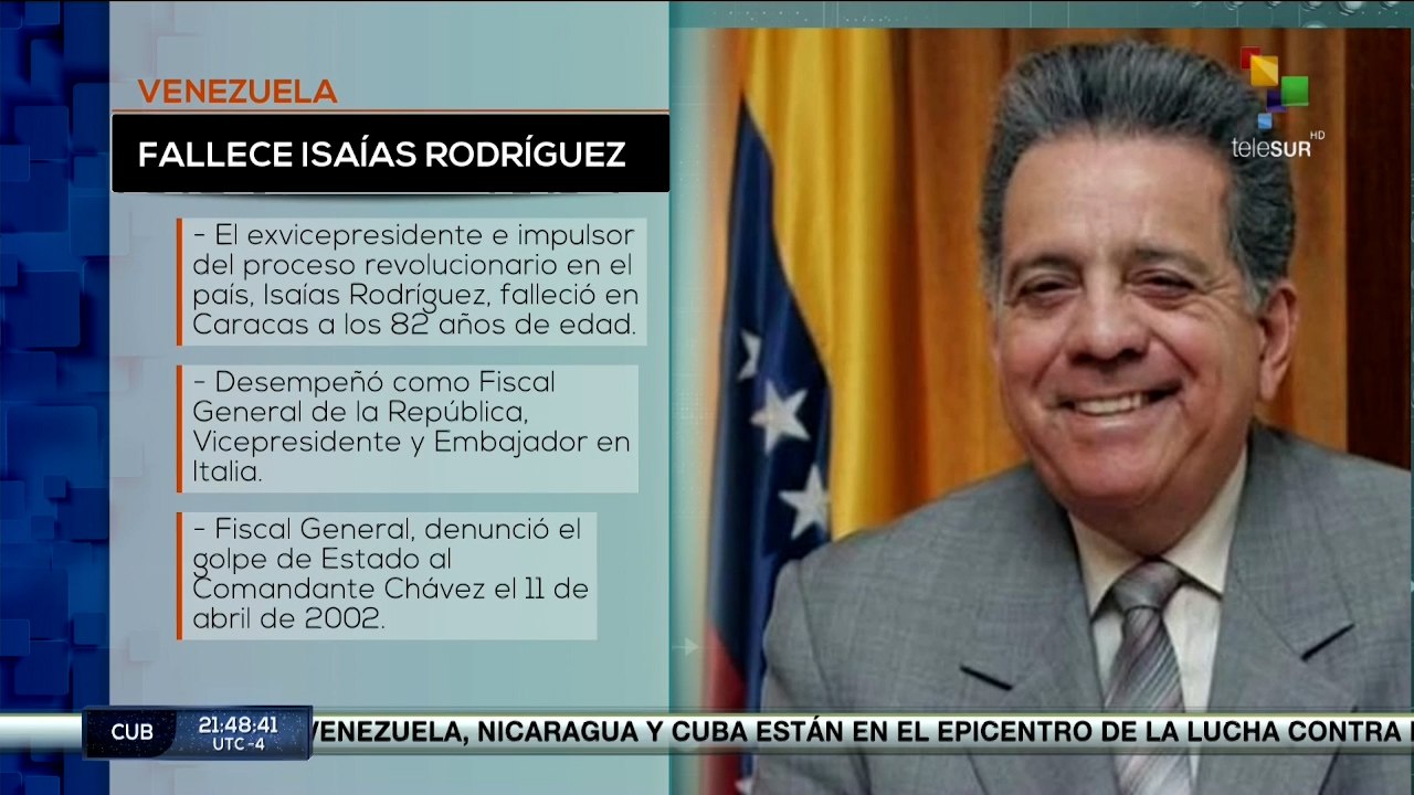 Fallece el exvicepresidente de Venezuela, Isaías Rodríguez