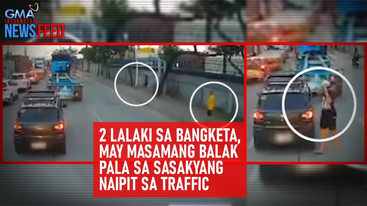 2 lalaki sa bangketa, may masamang balak pala sa sasakyang naipit sa ...