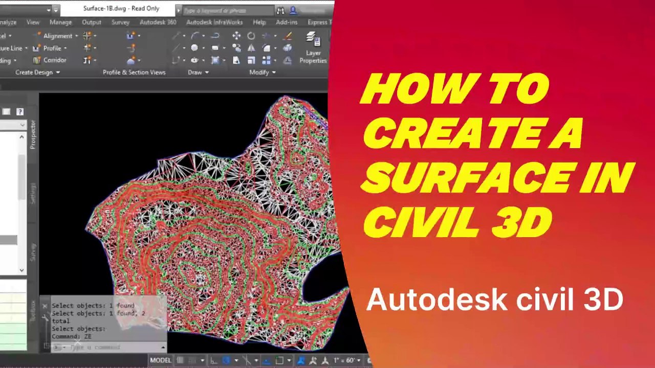 How to Create a surface in civil 3D #surface #autocadcivil3d #civil3d # ...