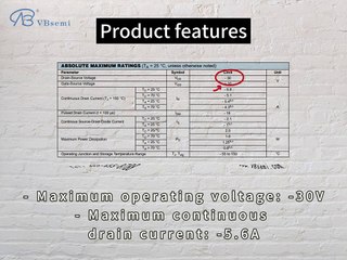 FDN352P-NL-VB is a SOT23 package P-Channel field effect MOS tube