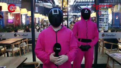 Kore restoranında yemekleri "Squid Game" dizisinin karakterleri servis ediyor