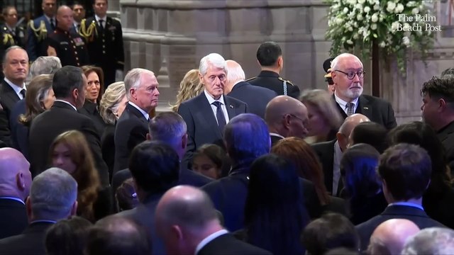 Trump departs Jimmy Carter funeral after shaking hands with Obama Bush at National Cathedra 2025