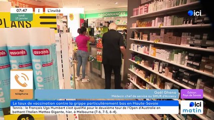 Grippe : "On a 51% d'hospitalisations, c'est énorme", selon Gaël Ghéno, médecin chef de service au Smur d'Annecy