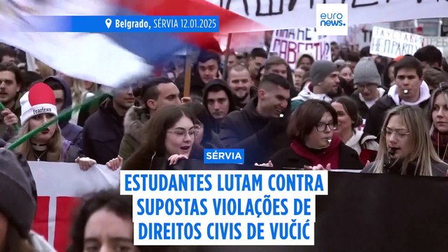 Estudantes sérvios manifestam-se contra alegadas violações dos direitos civis do governo