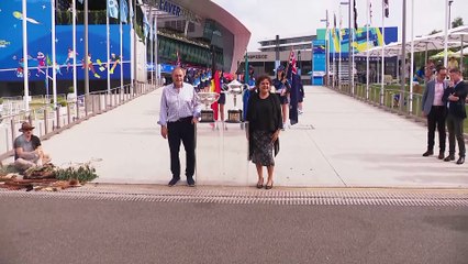 Tennis - Australian Open 2025 - Trophy ceremony with Evonne Goolagong Cawley and John Newcombe