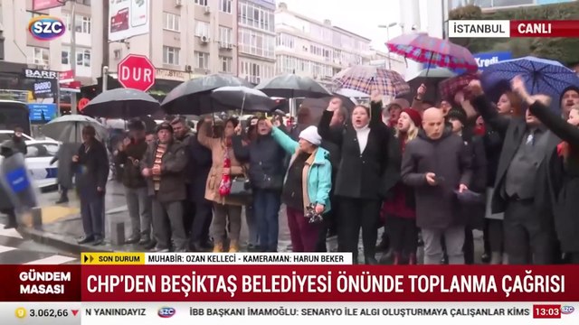 Beşiktaş belediyesi önünde protesto