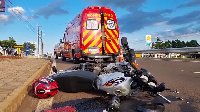 Motociclista tem lesões graves em acidente às margens da BR-277