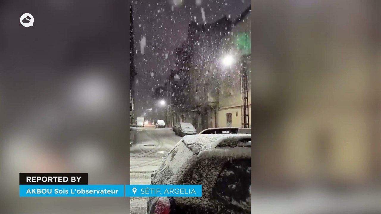 Significant snowfall in Sétif, northern Algeria