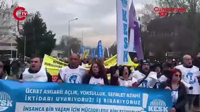 Kamu emekçileri Bakanlığa yürüdü