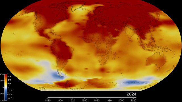 Anomalías de la temperatura global desde 1880 hasta 2024