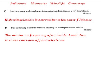KCSE Physics paper 2 _ Questions and answers for revision #KCSE #Physics #2011 #exams #quiz #answers