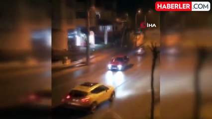 Zonguldak'ta Drift Yaparken Kaza Yapan Otomobilin Anları Kamerada
