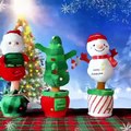 Motor-driven singing dancing recording function soft plush christmas tree.