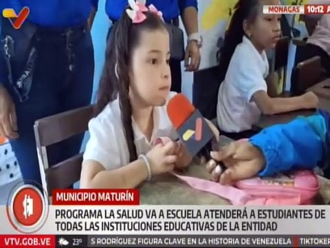 Instituciones educativas del estado Monagas son atendidas con el programa la Salud va a la Escuela