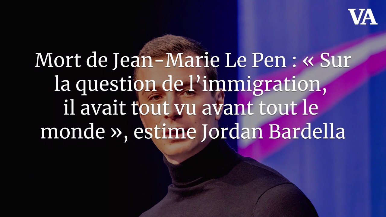Mort de Jean-Marie Le Pen : « Sur la question de l’immigration, il avait tout vu avant tout le monde », estime Jordan Bardella