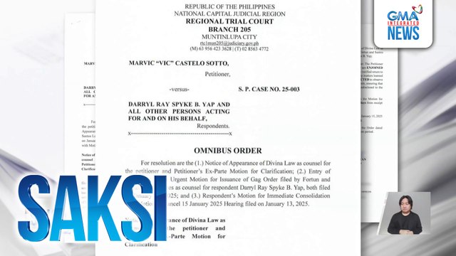 Pagdedetalye sa publiko ng mga usapin kaugnay sa petition for writ of habeas data na inihain ni Vic Sotto vs Darryl Yap, ipinagbawal ng korte | Saksi