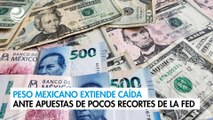 Peso mexicano extiende caída ante apuestas de pocos recortes de la Fed