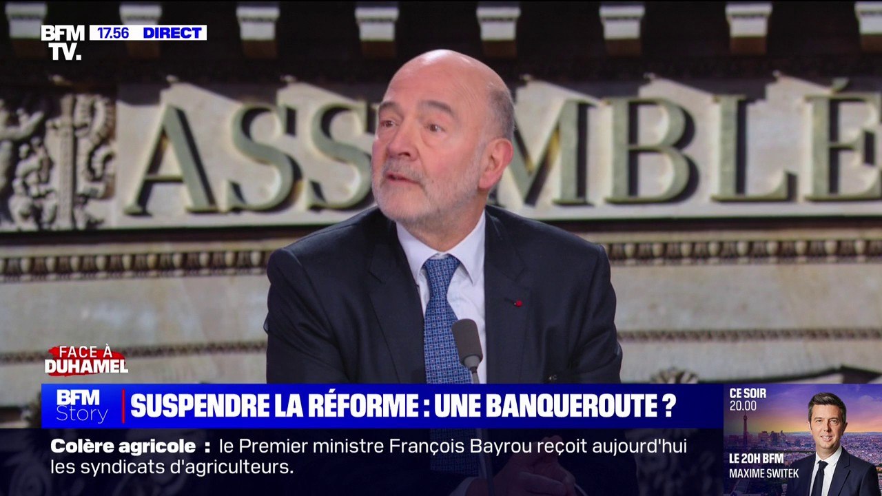 Pierre Moscovici (premier président de la Cour des comptes): "La réforme des retraites n'est pas parfaite (...) mais il faut que financièrement nos retraites soient soutenables"