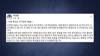 여당 박정훈 "내란특검 외환죄 추가는 이적행위...부결돼야" / YTN